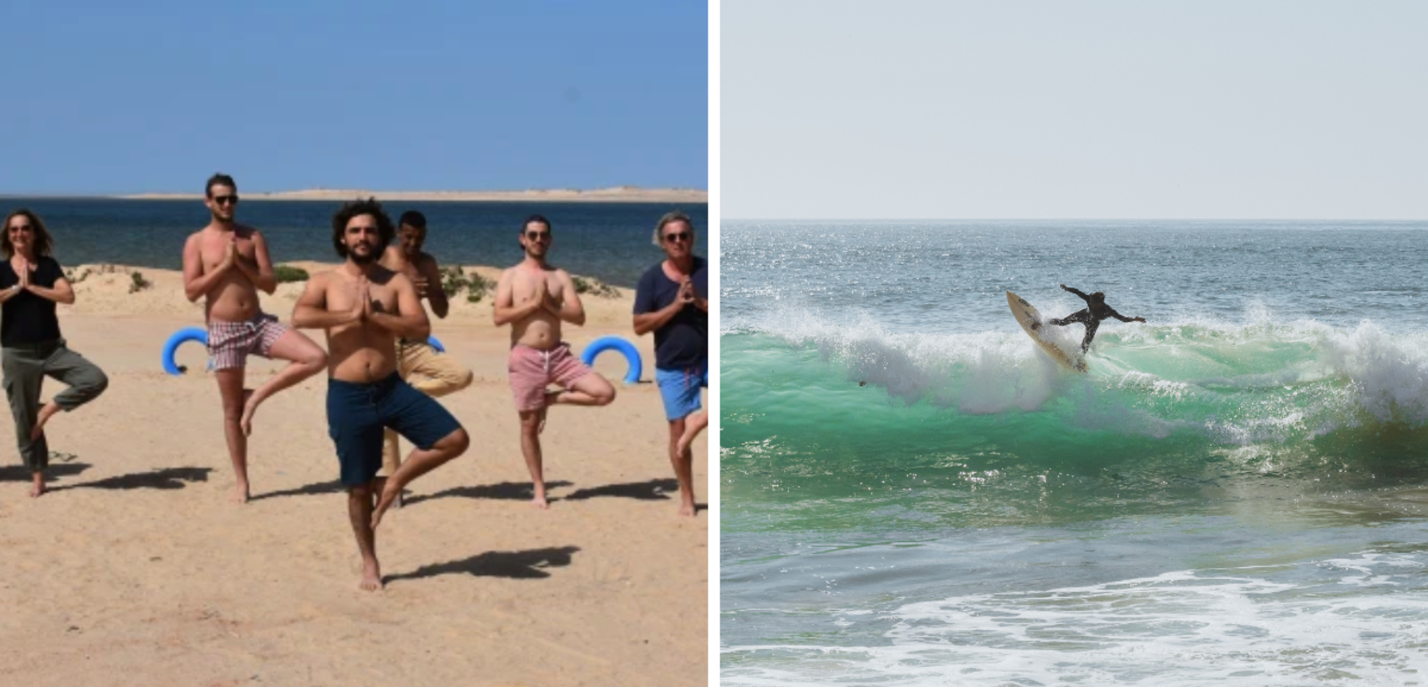 Pendant votre journée de pause, laissez-vous tenter par un cours de yoga ou de surf (en option)