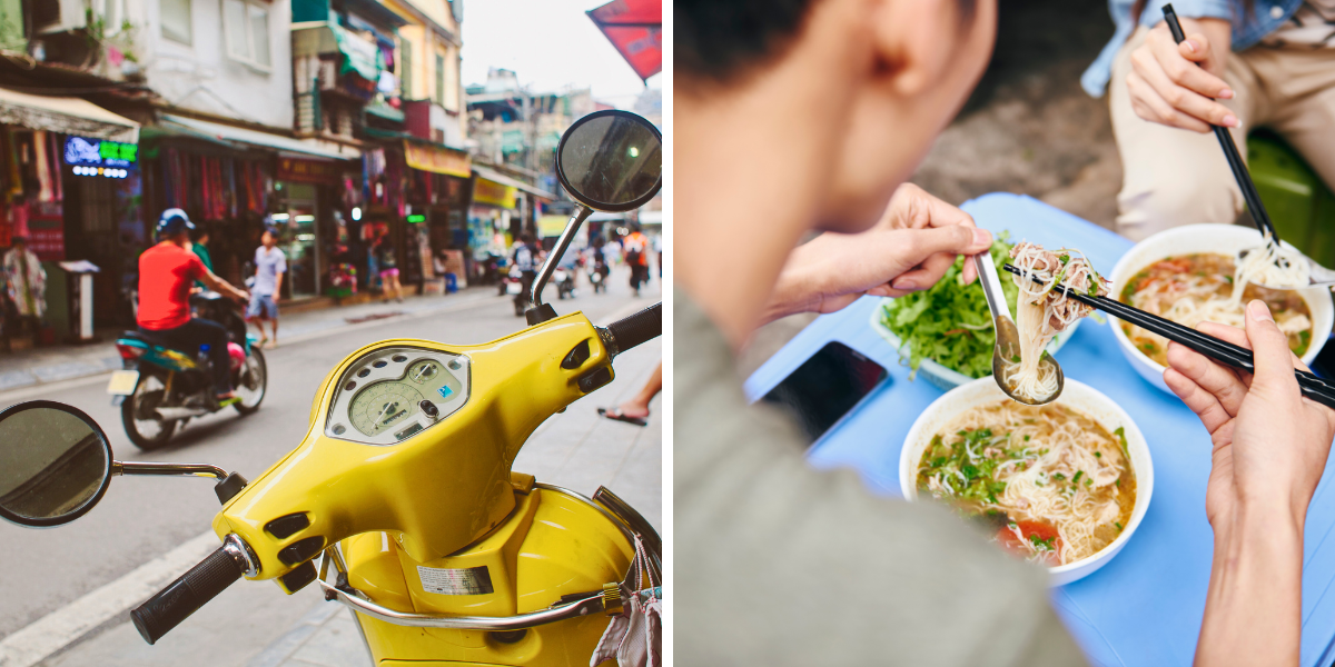 Vous visitez ensuite Saigon au guidon d'un Vespa 