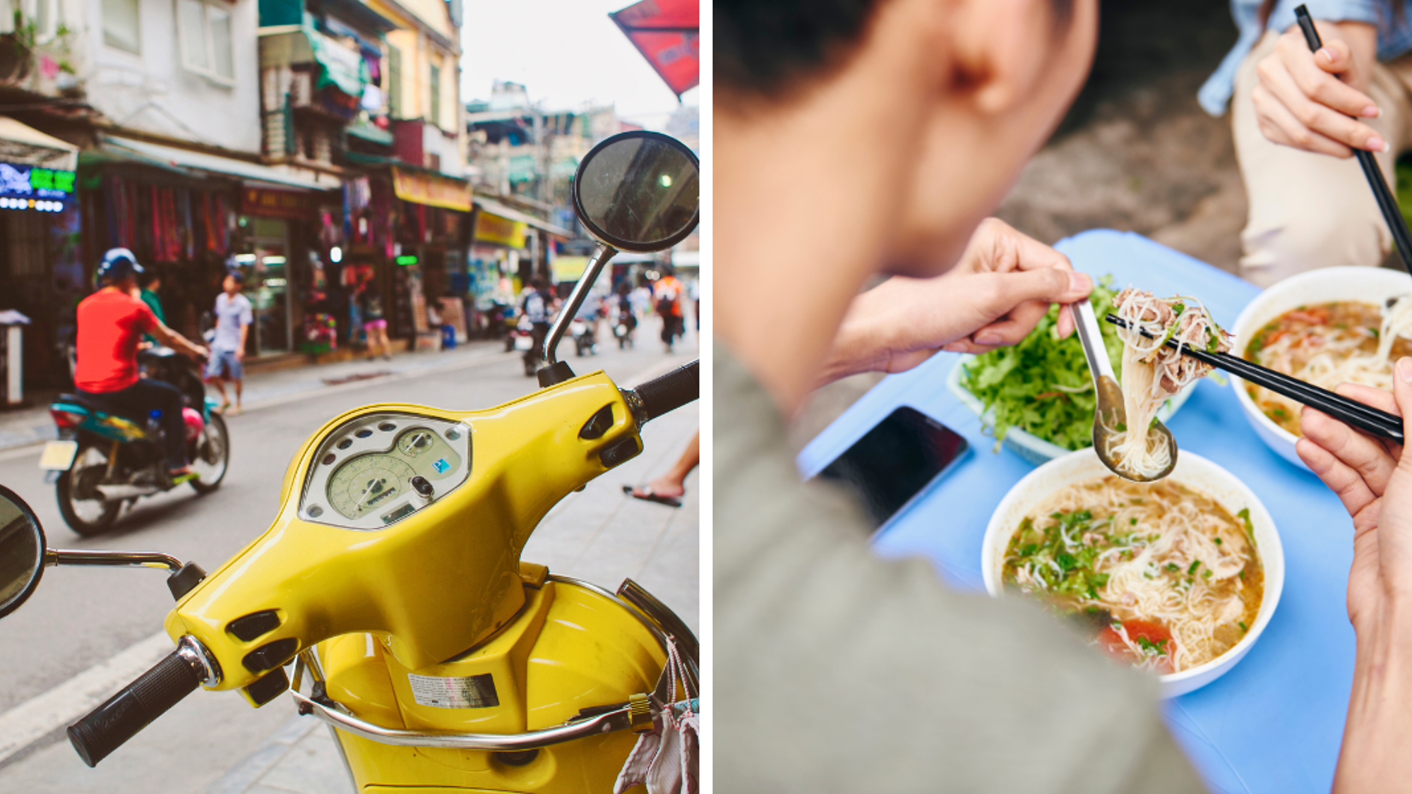 Vous visitez ensuite Saigon au guidon d'un Vespa