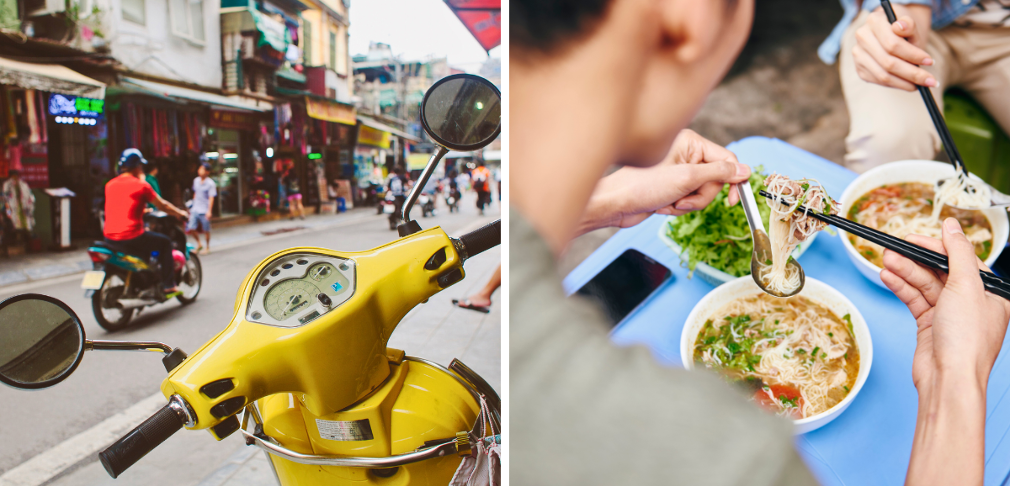 Vous visitez ensuite Saigon au guidon d'un Vespa