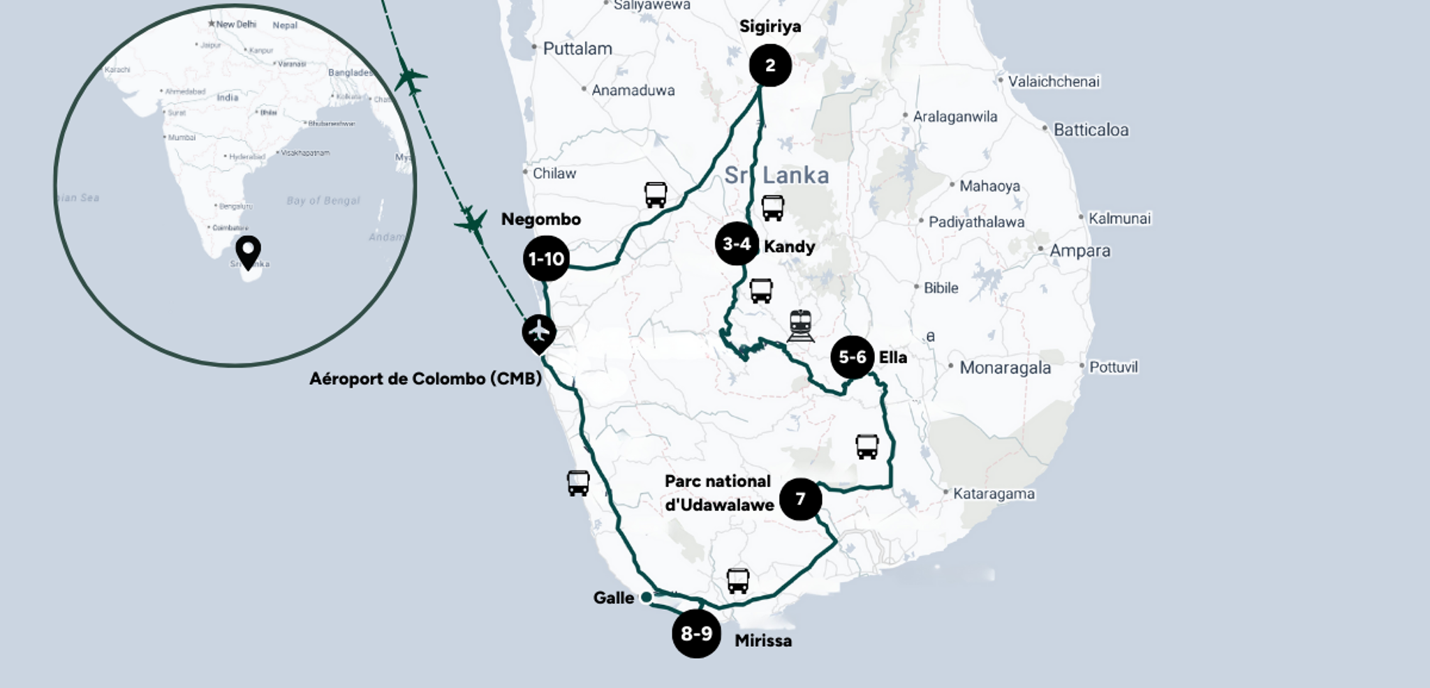 L'itinéraire de votre aventure