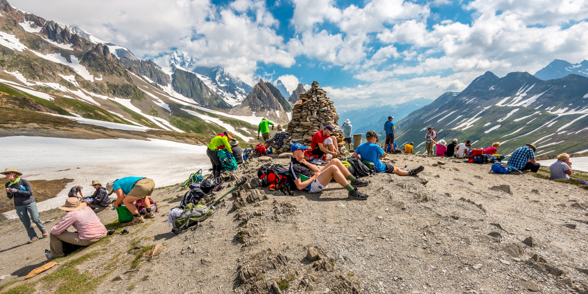 Col de la Seigne, à cheval entre l'Italie et la France