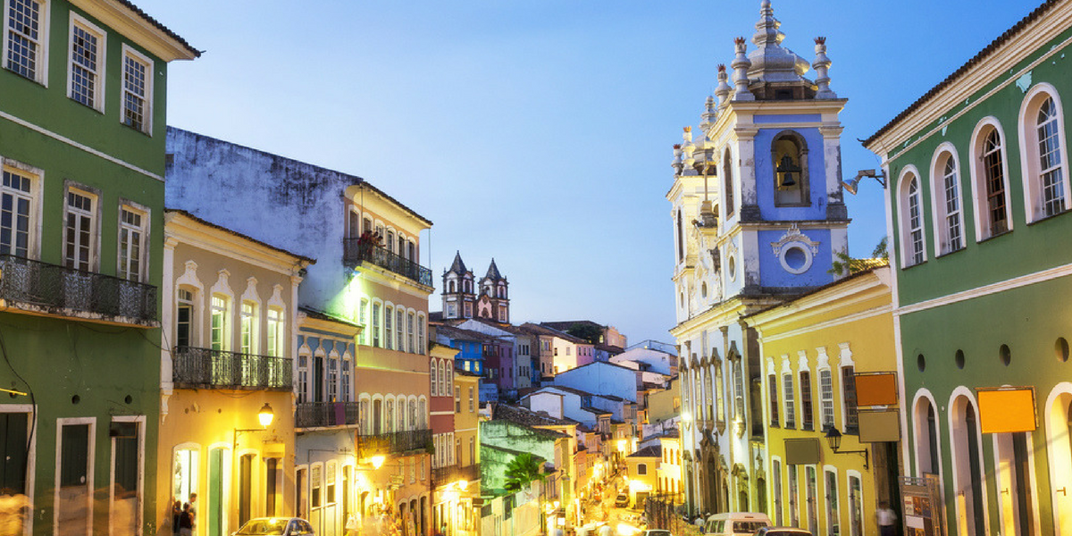 Les maisons coloniales du quartier historique de Pelourinho à Salvador da Bahia